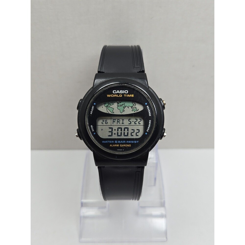 Vintage Casio W60U World Time Digital Watch Module 893 Japan New Battery WR50M